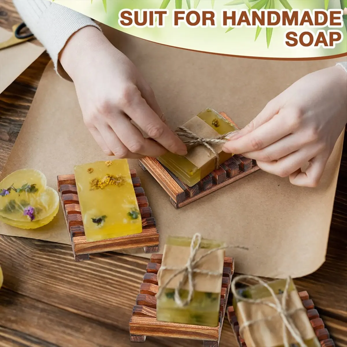 30 قطعة صحن صابون الاستحمام الخشبي حامل الصابون السائبة المدخرات استنزاف صينية حامل للحمام إسفنجة مطبخ الشامبو بالوعة #2
