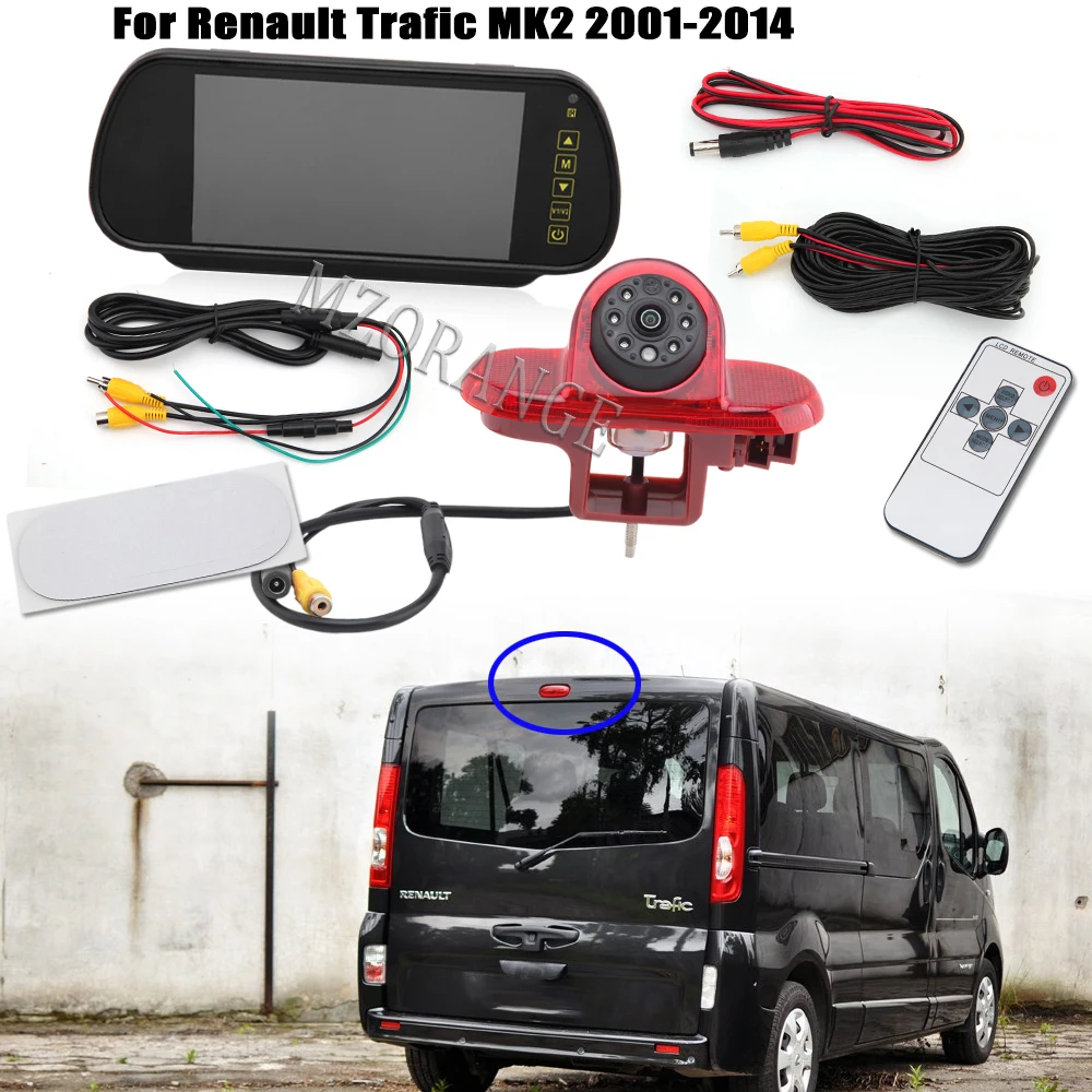 Additional Brake Light with Camera & Monitor for Renault Trafic MK2 for Opel Vivaro A X83 Combo for Nissan primastar X83