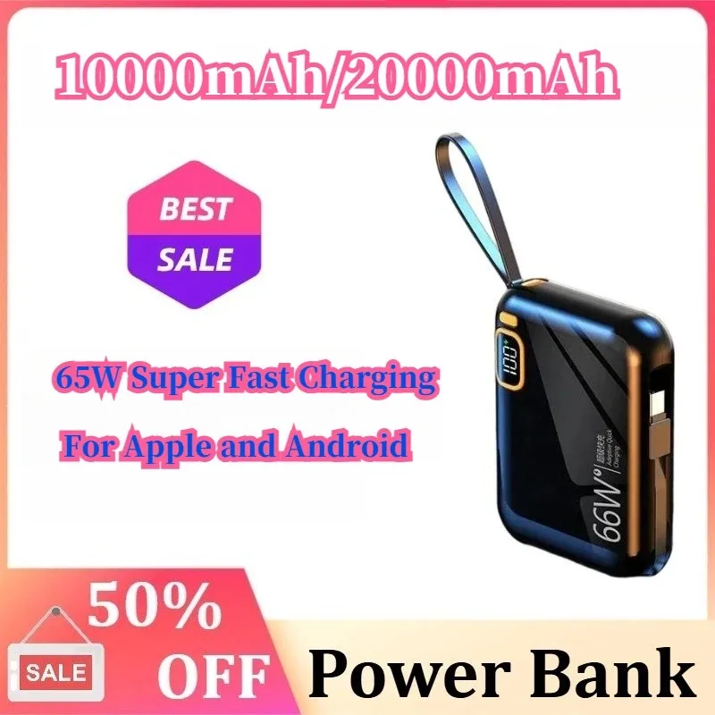 باور بانك 66 وات 10000/20000 مللي أمبير في الساعة محمول عالي السعة USB من النوع C ثنائي الاتجاه شحن سريع باور بانك صغير لأجهزة Apple وAndroid #2