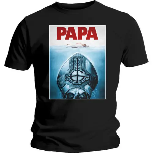 

Official Ghost T Shirt Papa Jaws Black Mens Unisex Classic Rock Metal Tee New