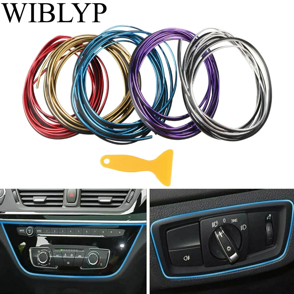 5M Car Seal Interior Stickers Decoration Strip Mouldings Trim for Car Interior Accessories for Auto Door Dashboard Air Outlet