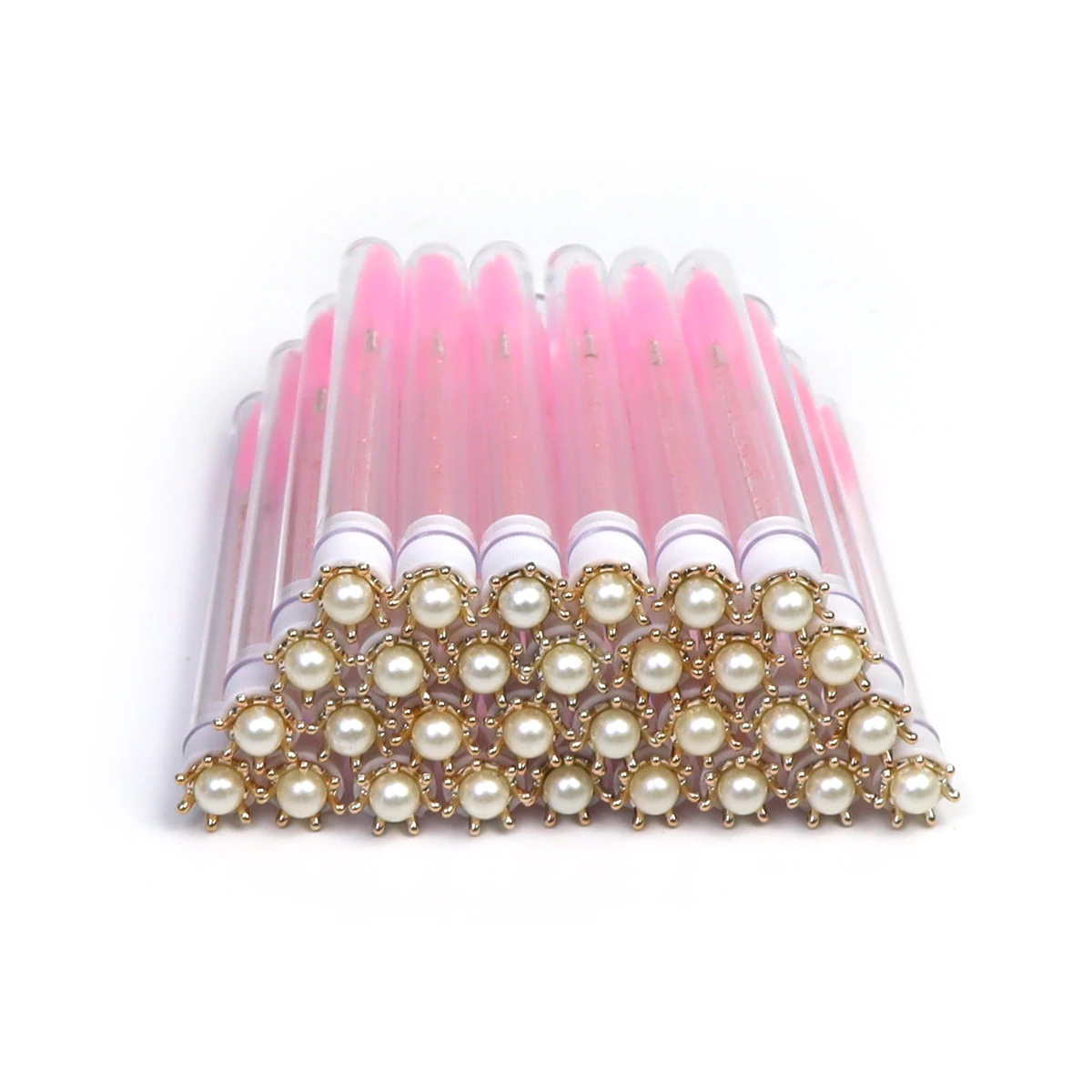 50pcs Mascara Wand Brushes Tubes Set- Disposable Eyelash Brushes Replacement and Empty Eyelash Brush Tubes for Eyelash Extension