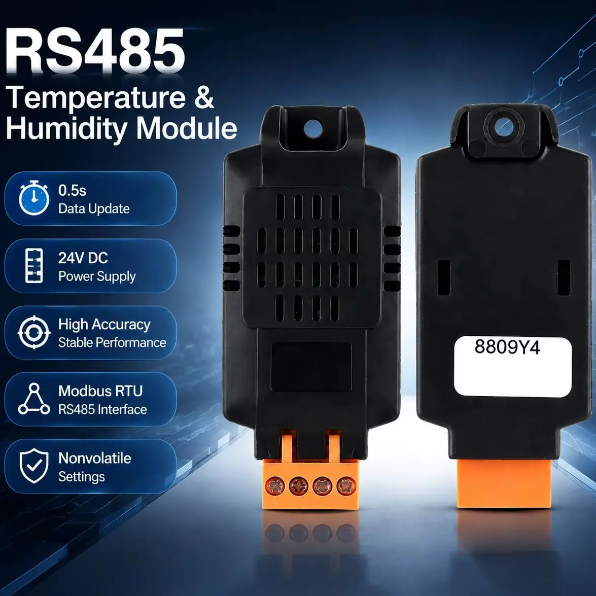RS485 Temperature Humidity Sensor Modbus RTU 24V DC Industrial Environmental Monitoring Transmitter High Accuracy