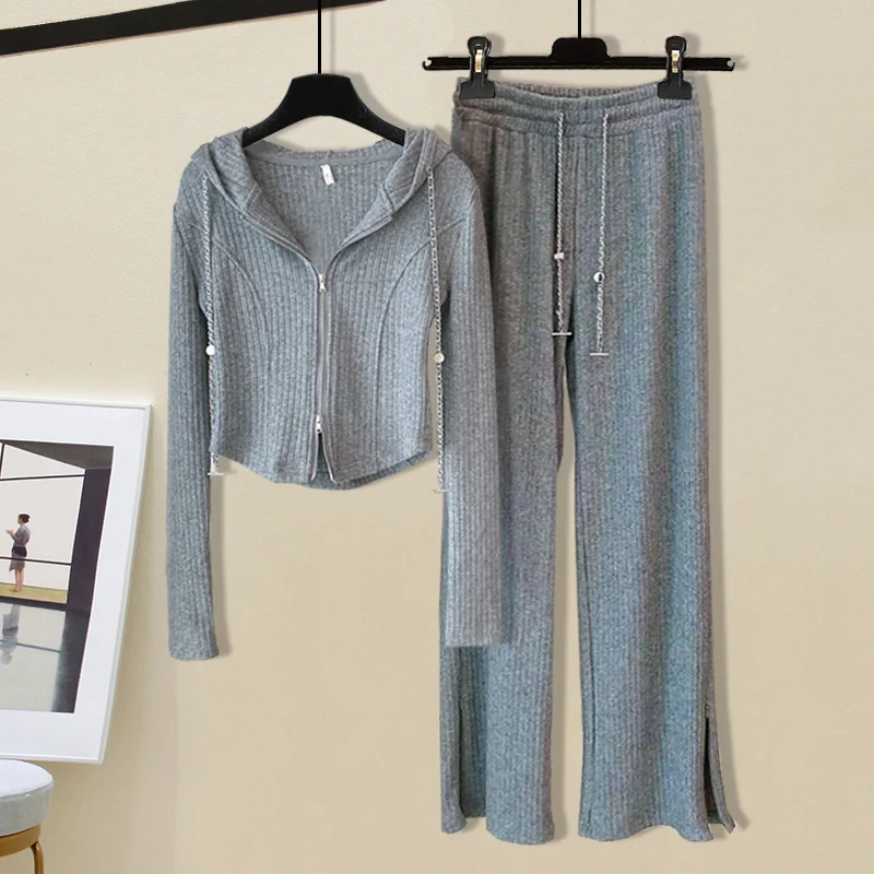 

Luxury Tagless Set Women's Autumn Long Sleeve Hoodie Casual Pants Fashionable Two-Piece Set Comfortable Korean Style Commute