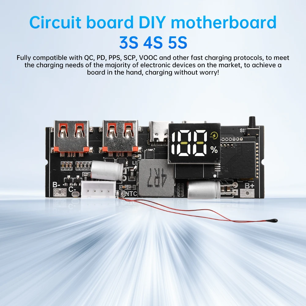 3S 4S 5S 65W 100W Charging Treasure Dual C Port two-way Super Fast Charging Mobile Power Module Circuit Board DIY Motherboard