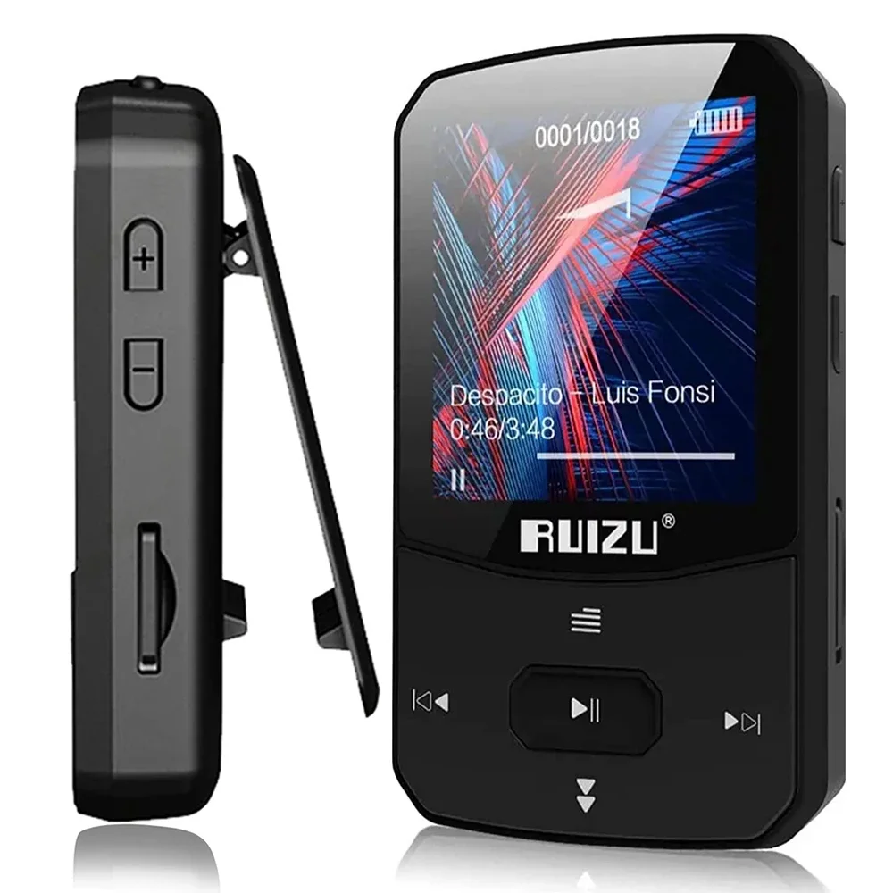 RUIZU X52 MP3 Player Bluetooth Portable Clip Sports Music Walkman Mini MP4 Video Player With Screen FM Radio Recording Pedometer