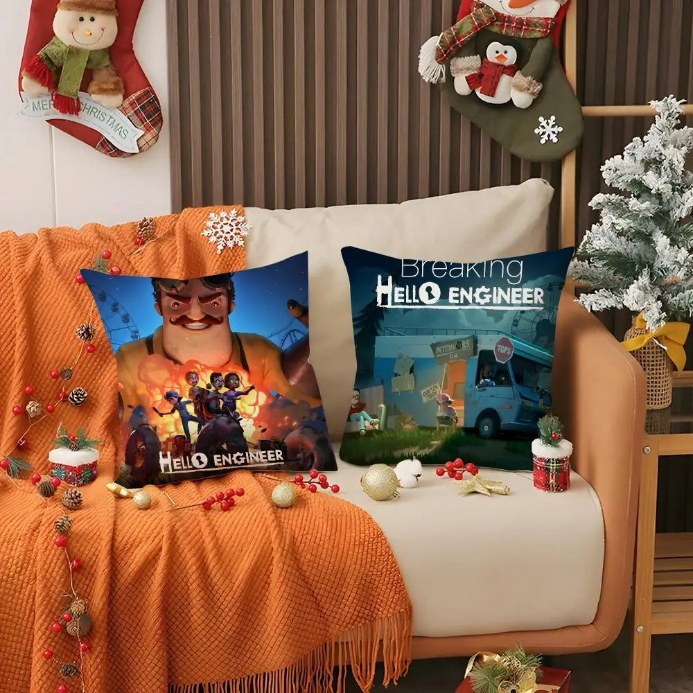 Hello N-Neighbor GAME 2 Cushion Cover Short Plush Pillowcase Sofa Decorative Cushion Bed Pillow Gift Idea