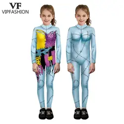 VIP FASHION-Disfraz con estampado muscular para niños y niñas, traje de gato de Cosplay de animales, mono de fiesta de manga larga, mono Zentai de Carnaval Sally