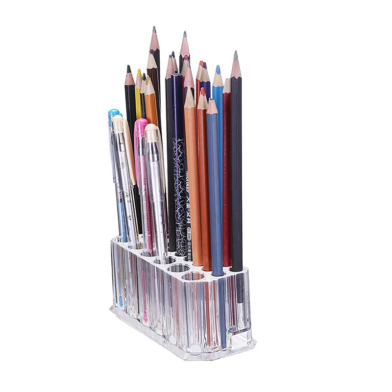 26 Holes Nail Art Brush Organizer Desktop Eyeliner Holder Cosmetics Pen Storage Rack Acrylic Makeup Brush Holder Showing Shelf