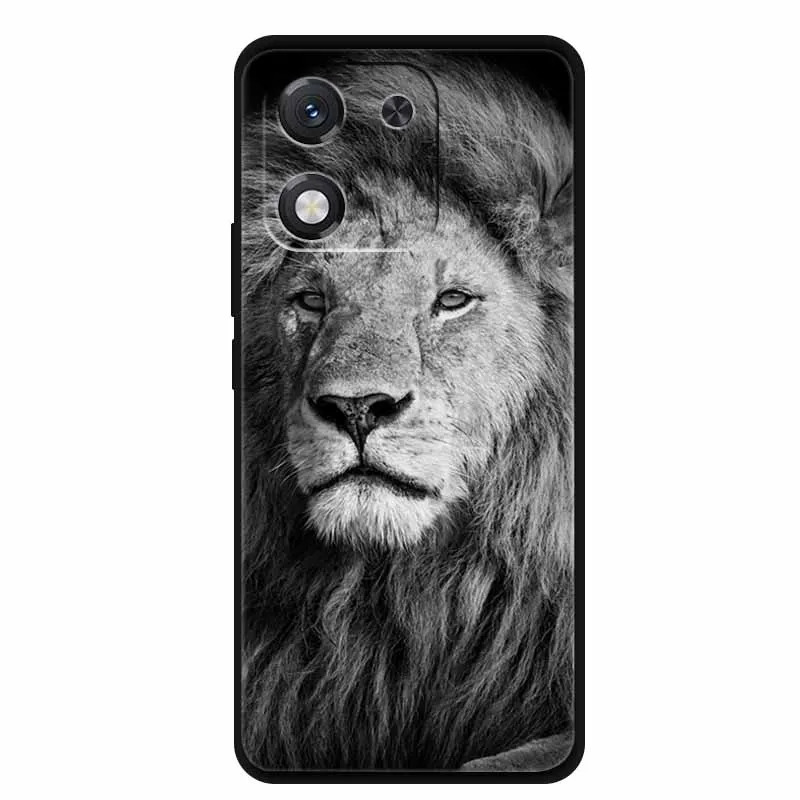 غطاء لهاتف هواوي هونور X70i حافظة لهاتف هونور X 70i 70 i بارا أسود خلفي ناعم حامي كارتون حيوان هدية كابا #6