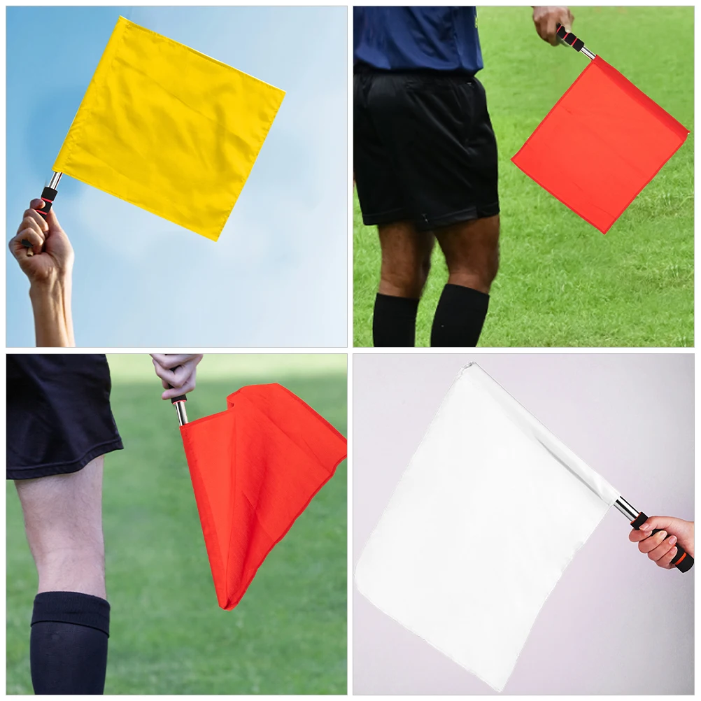 

5pcs Conducting Flag Bright Color Racing Signal Flags For Sports Referee Handheld Waving Traffic Warning Match Safety Flag
