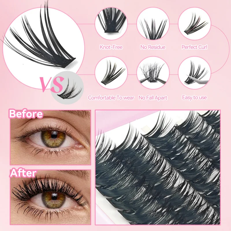 Natural Short False Eyelashes 30D 40D 32 Rows Extended Soft Fluffy Full Strip Comfortable Daily Wear Makeup for a Flawless Look