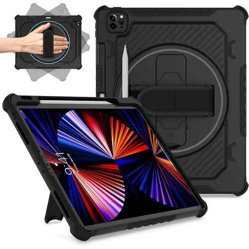 Funda para iPad Pro 12,9 Air 11 13 2024 360 Kickstand correa de mano soporte para lápiz Funda iPad A16 11th 10,9 7 8th 10,2 Mini 4567 Funda