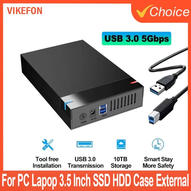 

Для ПК Lapop 3,5-дюймовый корпус SSD HDD Корпус внешнего жесткого диска SATA SSD HDD UASP USB 3.0 к SATA III 10 ТБ Корпус жесткого диска SSD