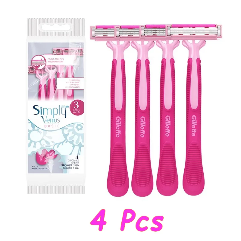 Rasoio di sicurezza manuale da donna 4/8 pezzi Gillette Venus Rasoio da donna usa e getta Lame a 3 strati Sistema di protezione quadrupla