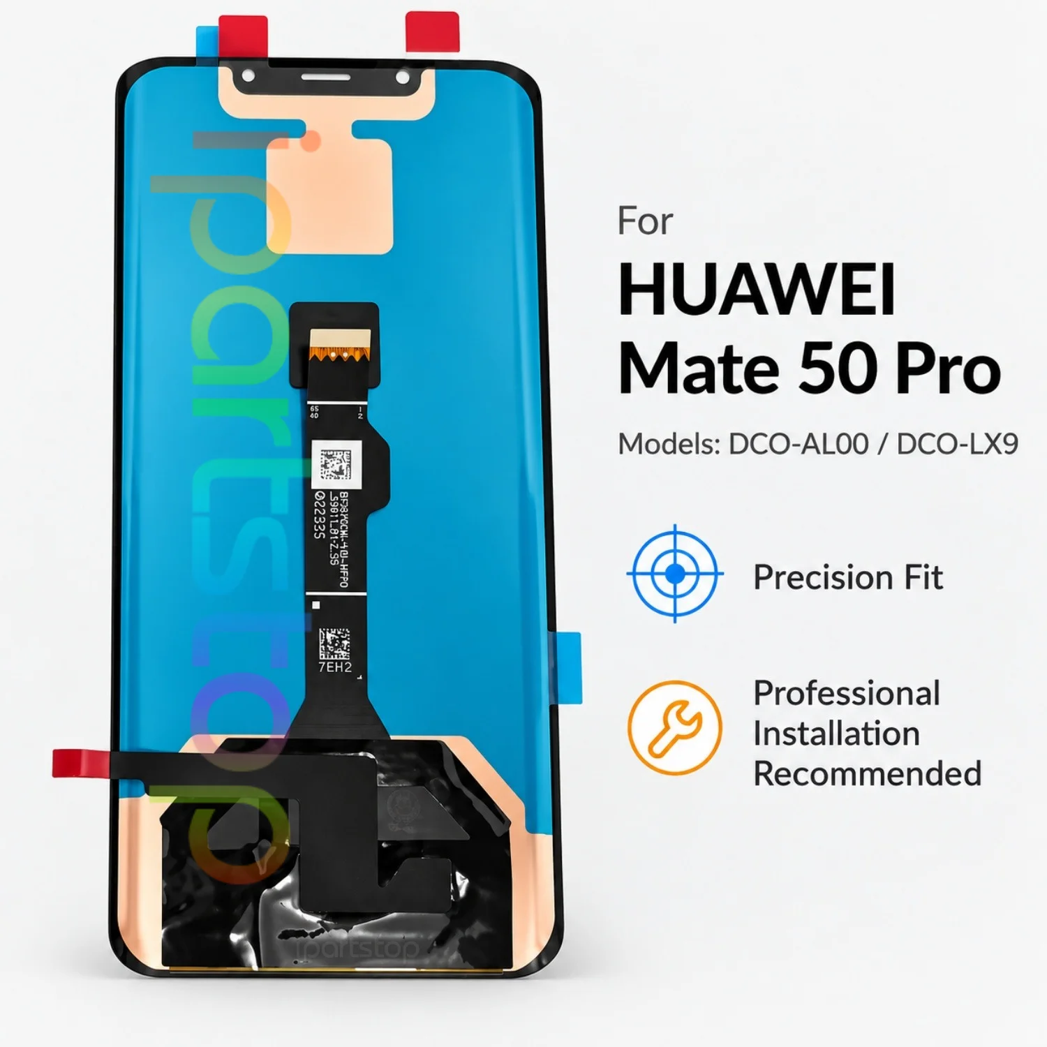 iParts Replacement New Display for Huawei Mate 50 Pro DCO-AL00 DCO-LX9 120Hz AMOLED Touch Screen with Frame Assembly OEM Tested