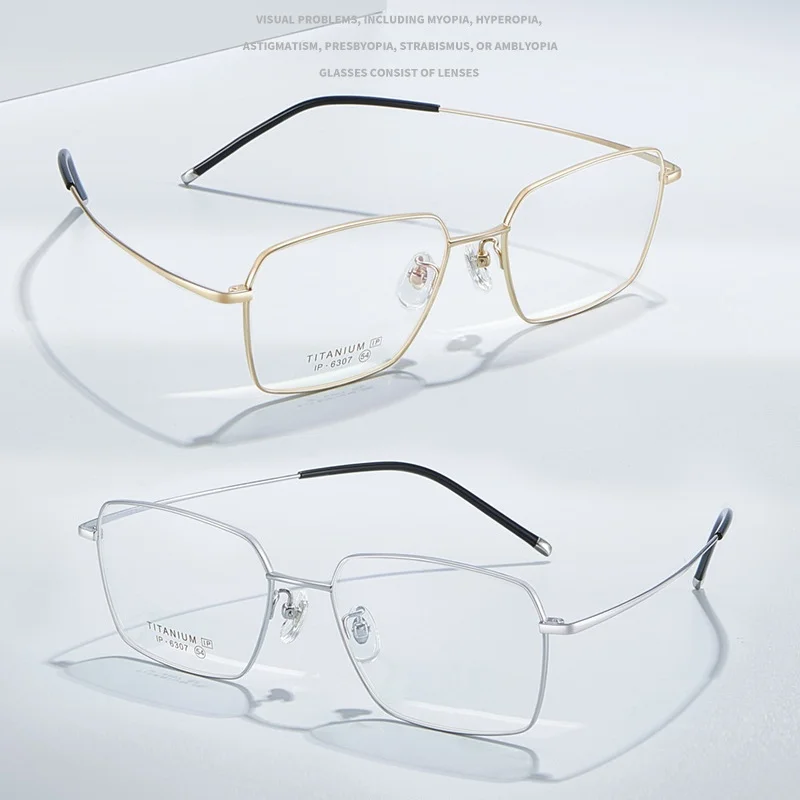 

141 mm Men Eyewear Frames Pure Titanium Ultra Light Flexible Eyeglasses Super Quality Optical Gafas Square Fashion Glasses Frame