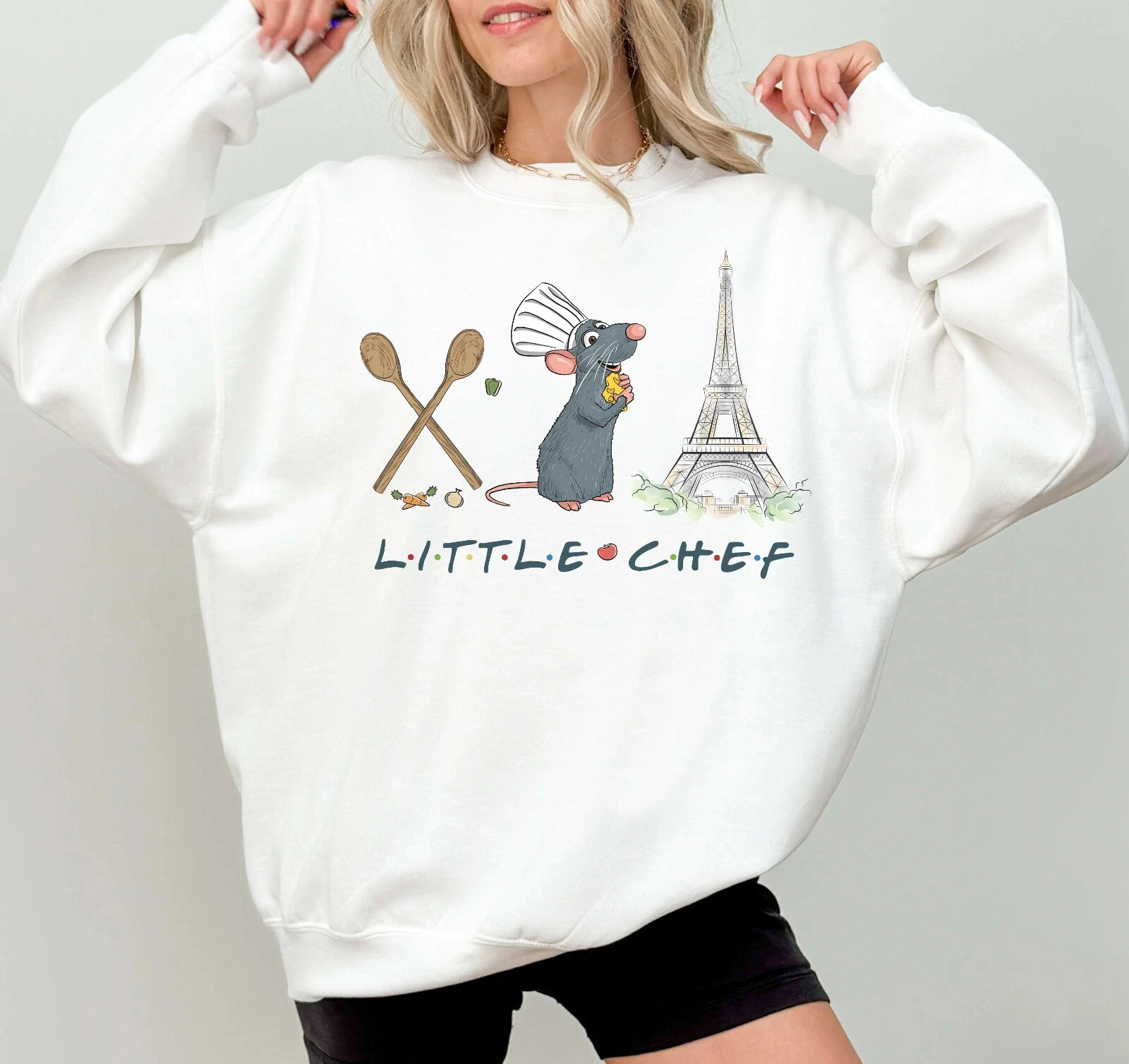 Disney ratatouille mickey mouse chef qualquer pessoa pode cozinhar unisex tripulação pescoço moletom de algodão outono/inverno nova temporada pulôver