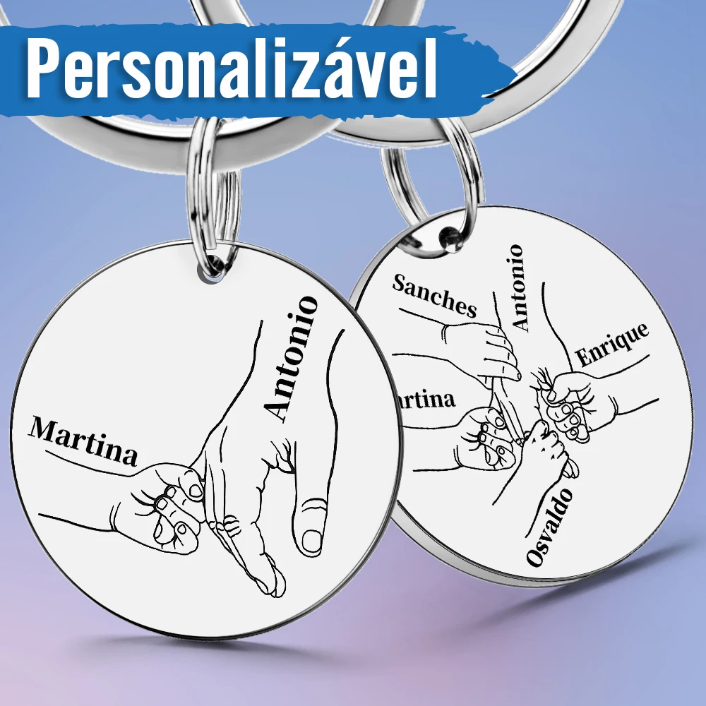 Chaveiro personalizado nome personalizado dia das mães do pai papai mãe chaveiros anéis para carro pingente amor presentes p026s