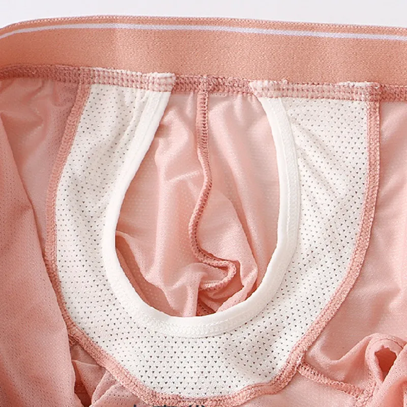 メンズ王江下着アイスシルクボクサーパンツセパレートポーチオープンフロント通気性シームレス U 凸 Ropa インテリア Comoda