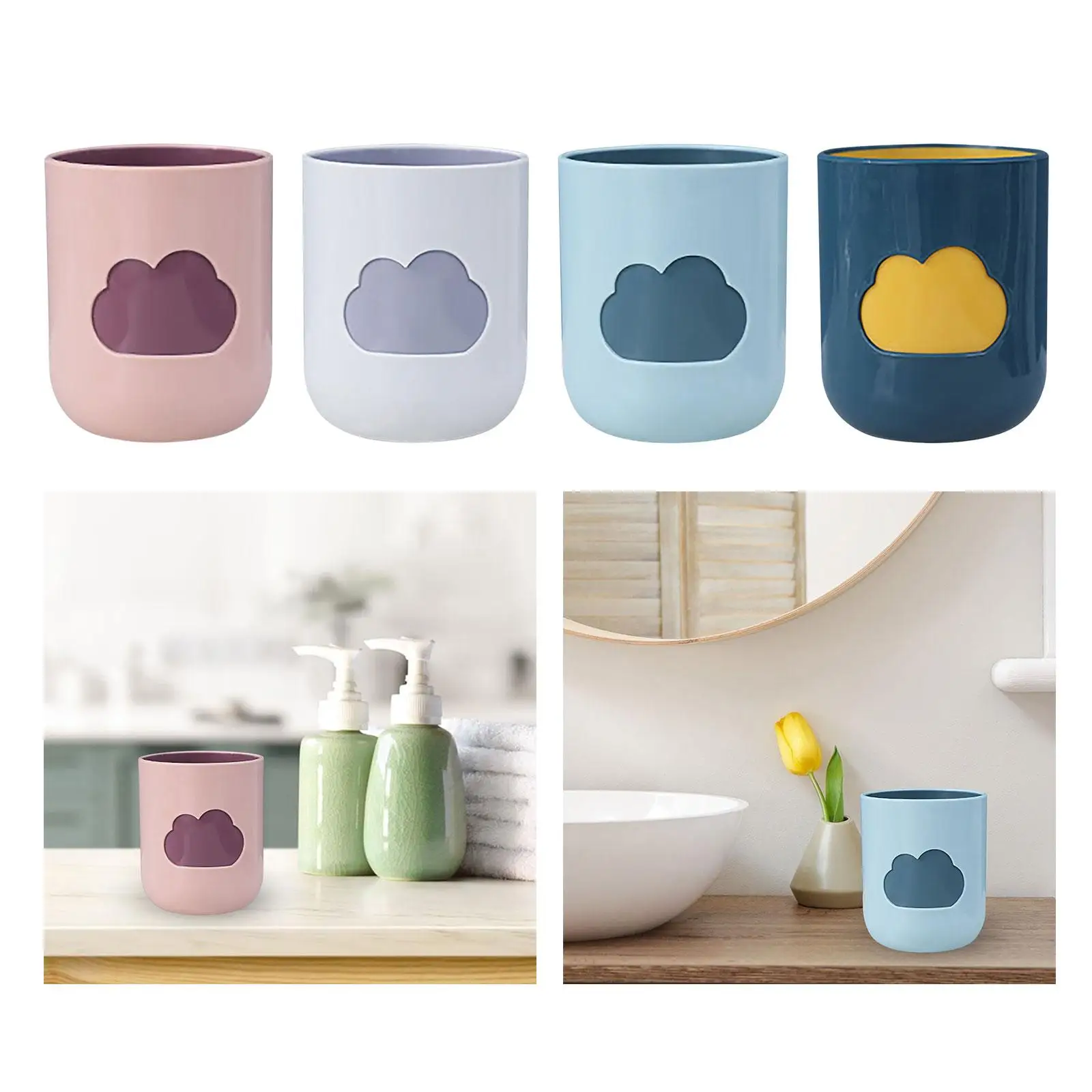 Toothbrush Cup 400ml Non Slip Bottom Durable Large Capacity Bathroom Tumbler