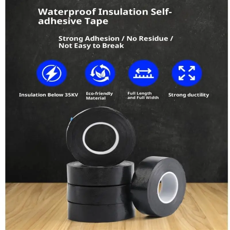 Waterproof Rubber Fixing Sealing Self-Amalgamating Tape Insulation Tube Repair Waterproof Weld Tape