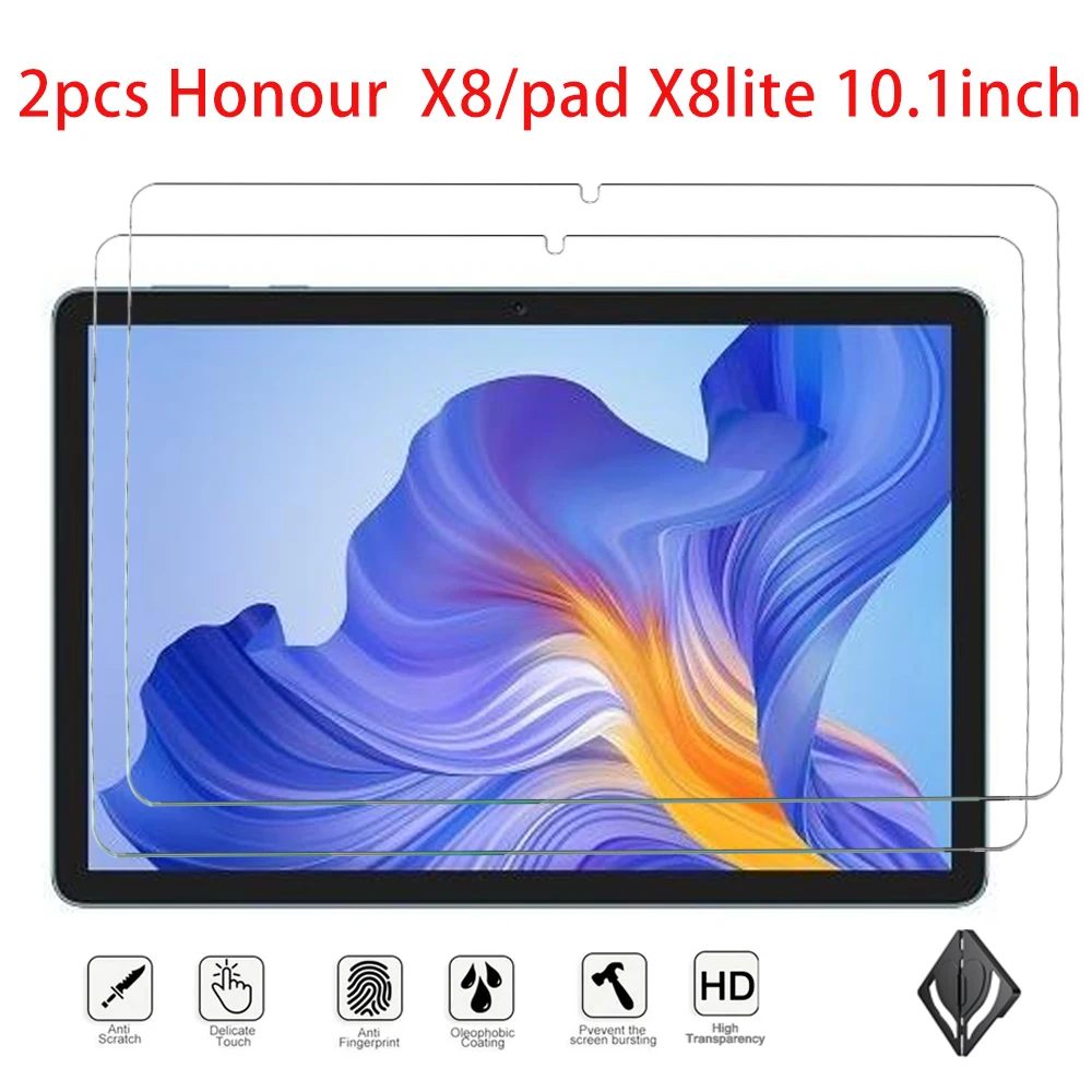 

2PCS HD Tempered Glass Screen Protector For Honor X8 Pad X8 Lite 10.1inch Anti-Scratch Clear Film For Tablet Tempered Glass