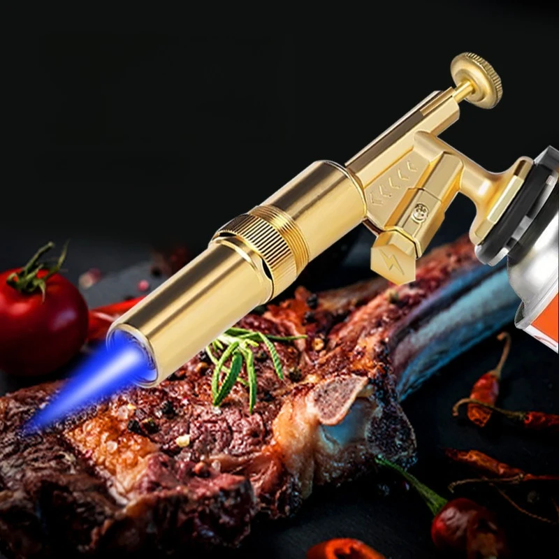 Household Cassette Outdoor Barbecue Flame Gun Kitchen Igniter Barbecue Baking Metal All-copper Flame Welding Gun