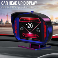 OBD2 GPS Speedometer Slope Tilt Meter Turbo Brake Test P2 Dual System HUD Overspeed Alarm Car Head Up Display Security Alarm