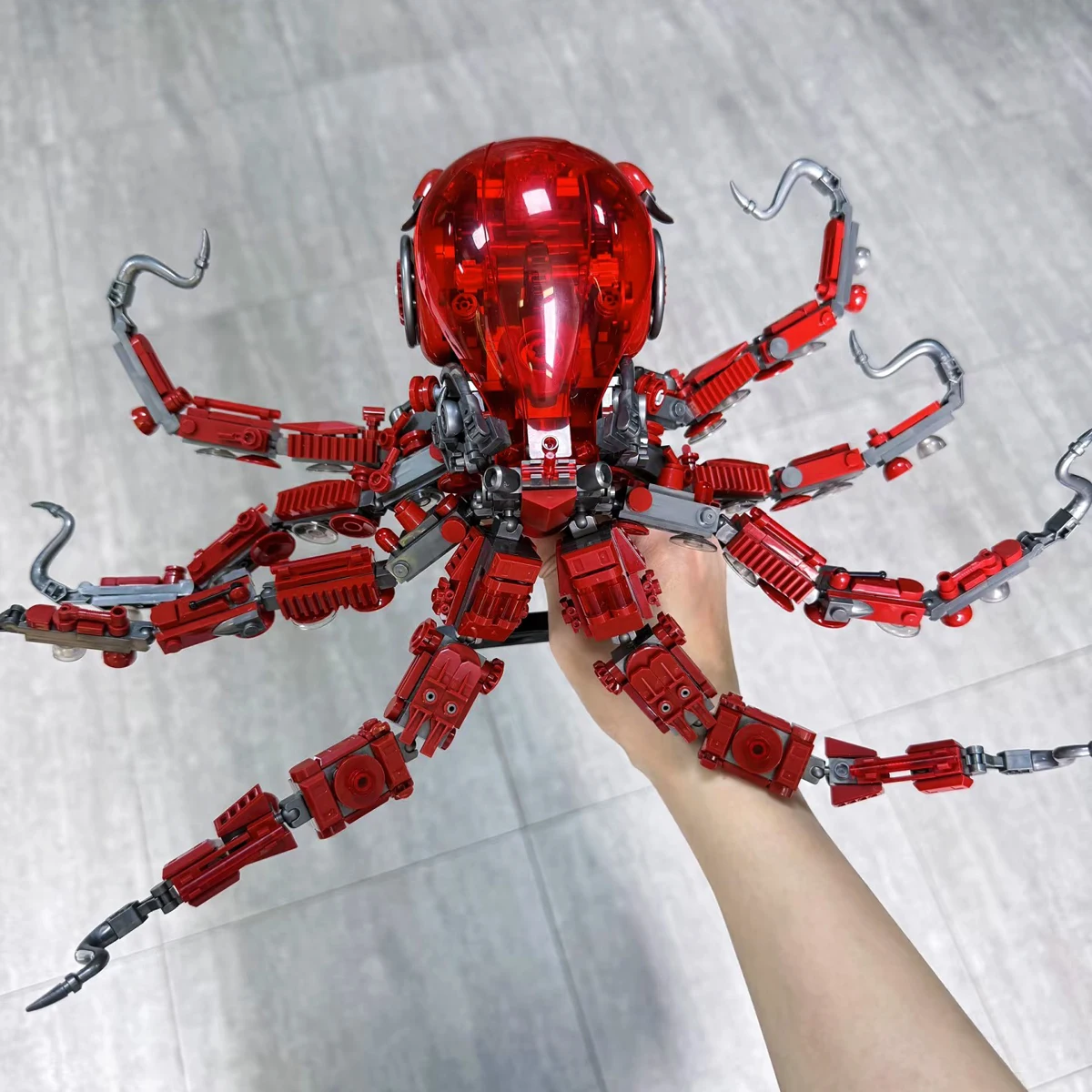 

882 шт. механические строительные блоки в виде осьминога, высокотехнологичная модель морского животного, модель кирпича, сборка игрушек для детей, подарок на день рождения