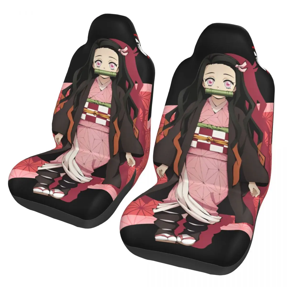 Demons Nezuko Kamado Universal Car Seat Cover Off-Road Slayers Print K-Kimetsu Anime Car Seat Protection Covers