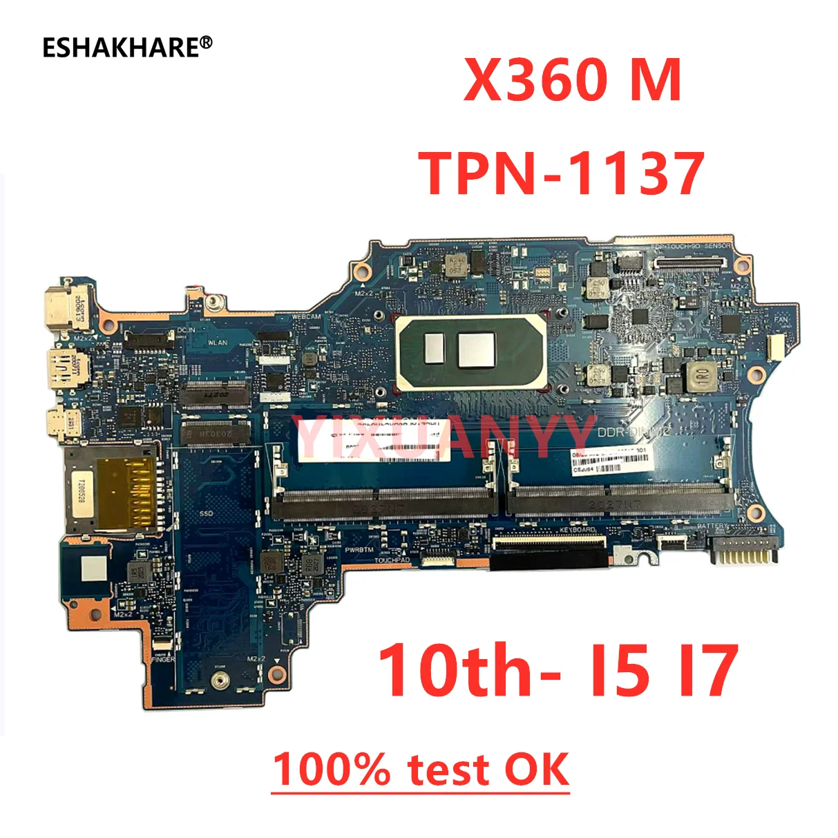 

for HP Pavilion X360 m 14m-dw0023dx 14-DW 14T-DW TPN-1137 Notebook motherboard with 10th-generation I5 I7 cpu 100% test ok