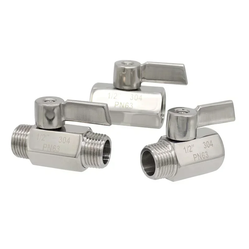 

High Pressure 304 Stainless Steel Mini Ball Valve 1/2" 3/4" 1" BSP Thread Heavy Duty Shut-off for Homebrew Water Oil Gas Systems