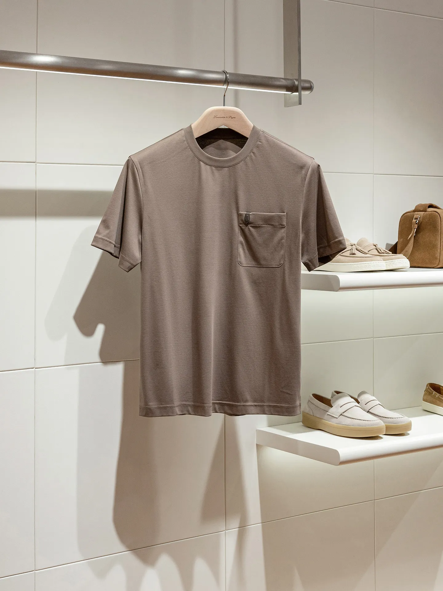 Ber mulberry silk Modal cotton soft waxy cool breathable men's round neck pocket short sleeve T-shirt