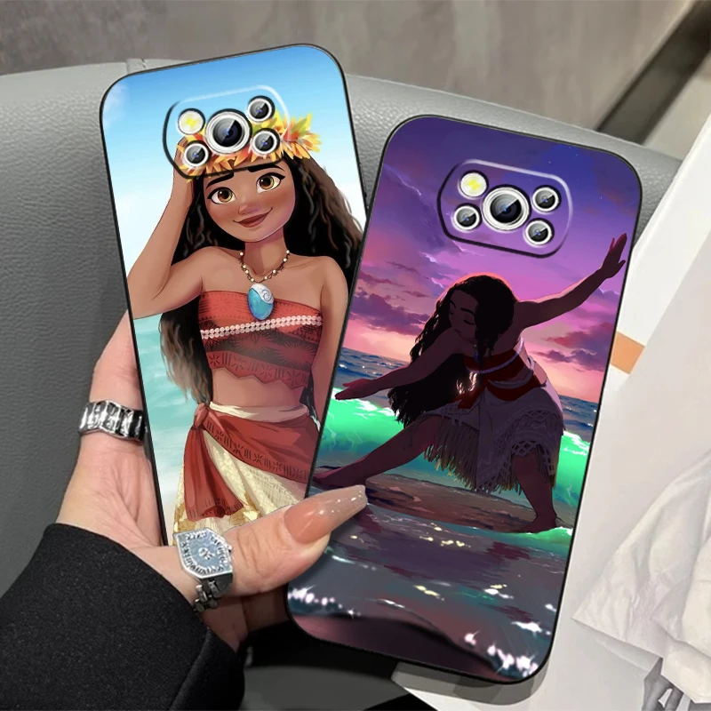 Disney Moana Ocean Film For Xiaomi Mi Poco F5 F4 F3 X6 X5 X4 X3 M6 M5 M5S M4 M3 C65 Pro GT NFC 5G Black Funda Phone Case