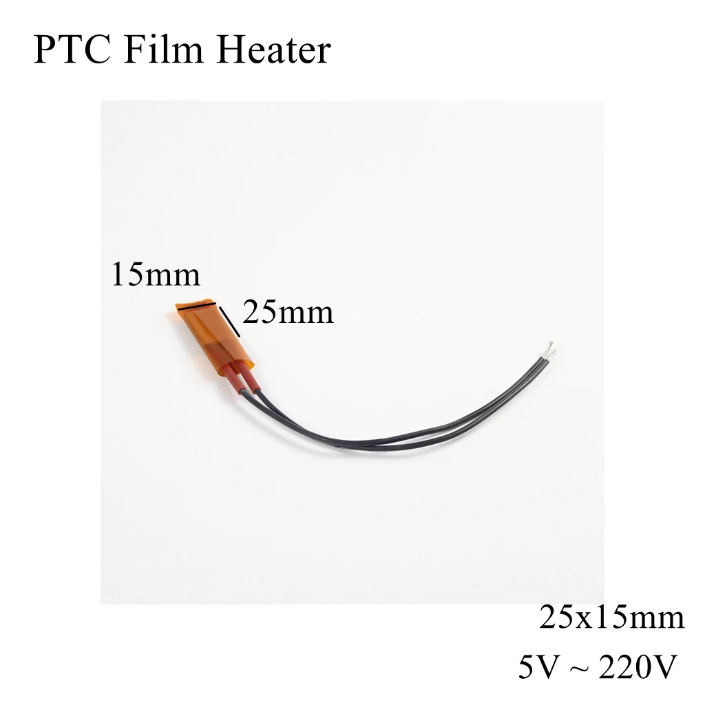 25x15mm 12V 24V 110V 220V PTC Film Heater Element Constant Thermostat Thermistor Ceramic Air Heating Sensor Chip Egg Incubator