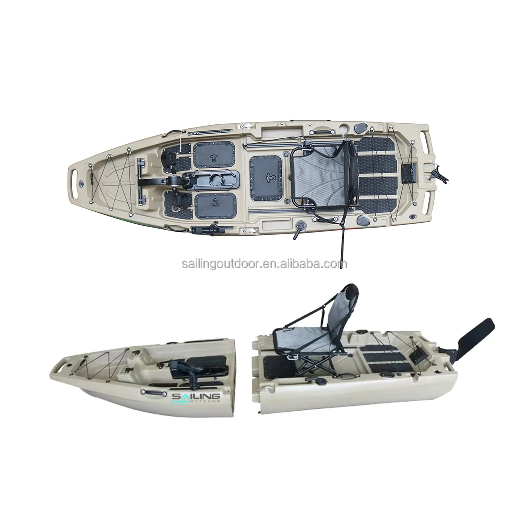 10ft Modular Plastic Multifunctional Kayak Rotational Molding Fishing Boat with Foot Pedal Drive Chair Paddle Rod Holder on Sale