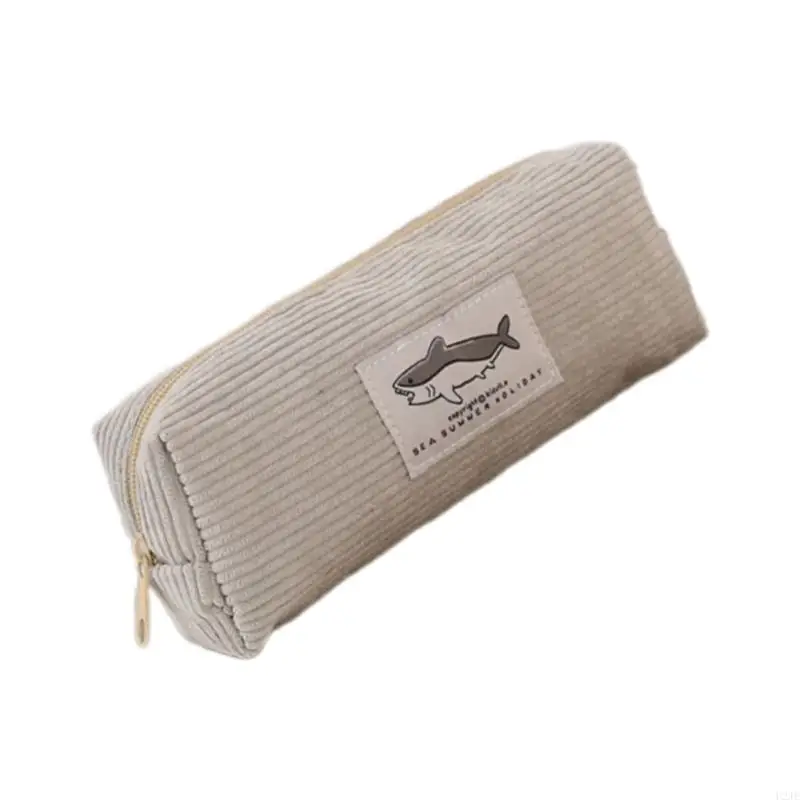 حقيبة القلم الجمالية U2JE جميلة سمكة قلم رصاص قلم رصاص كيس الماكياج تطريز القلم.