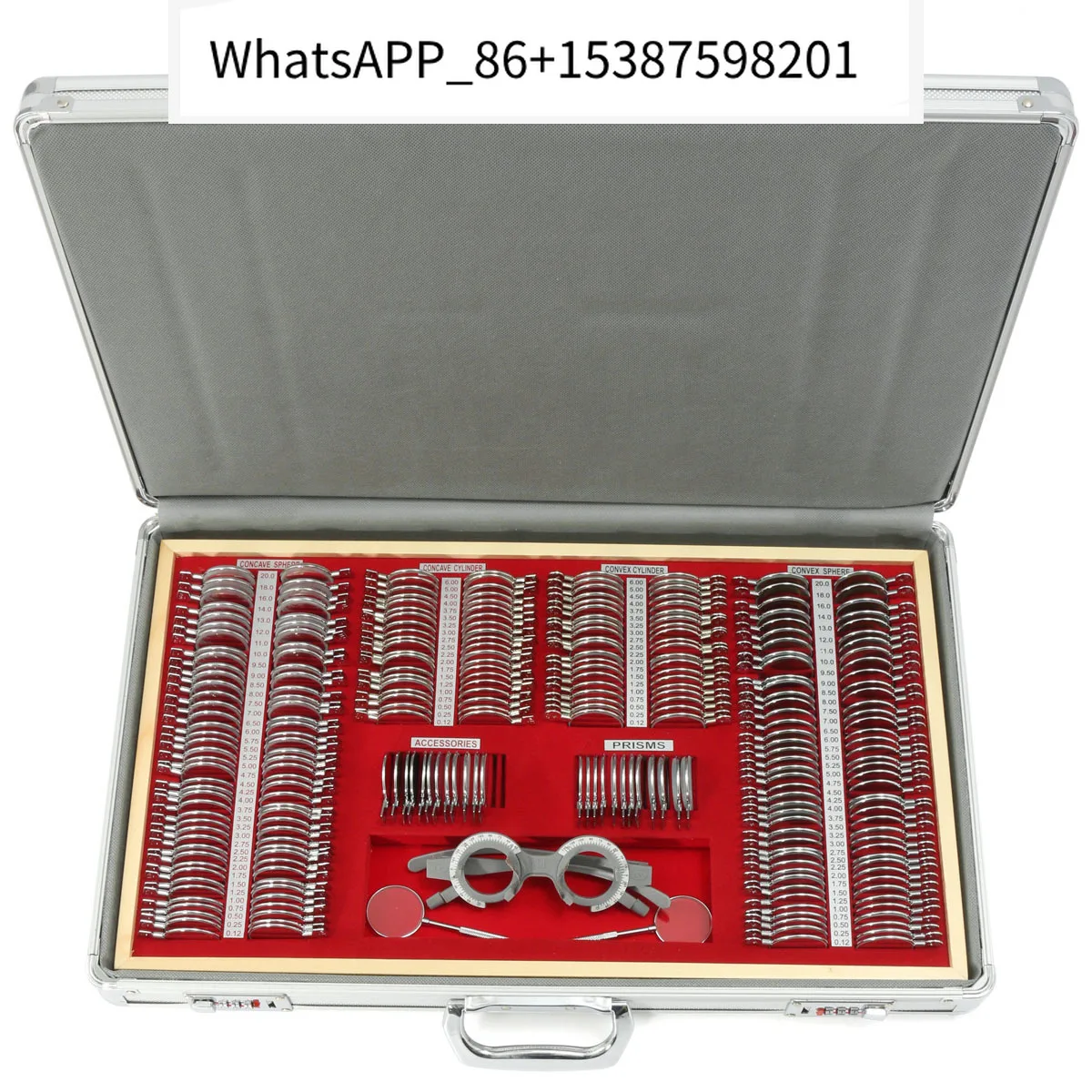 BC Class B glass lenses with metal frame test lens set and lens box for optics and refraction