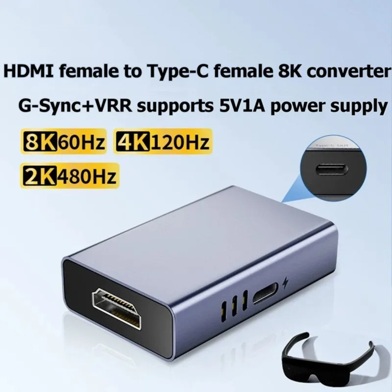 ABJG-HDMI-Compatible 8K 60Hz Type-C Female To Male Converter Screen Adapter For Projector Applications Projection