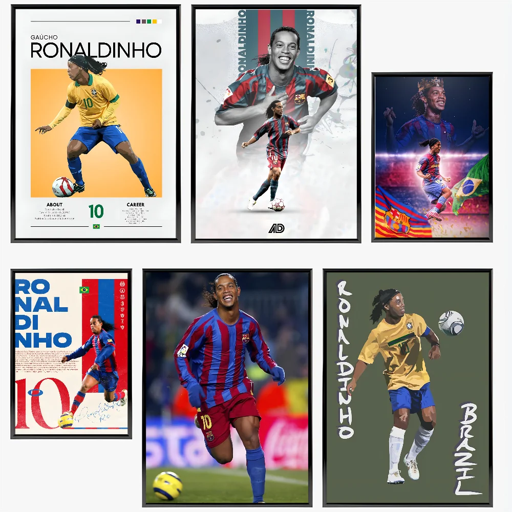 Ronaldinho Sport Football Star Poster Paper Print Home Living Room Bedroom Entrance Bar Cafe Art Painting Decoration