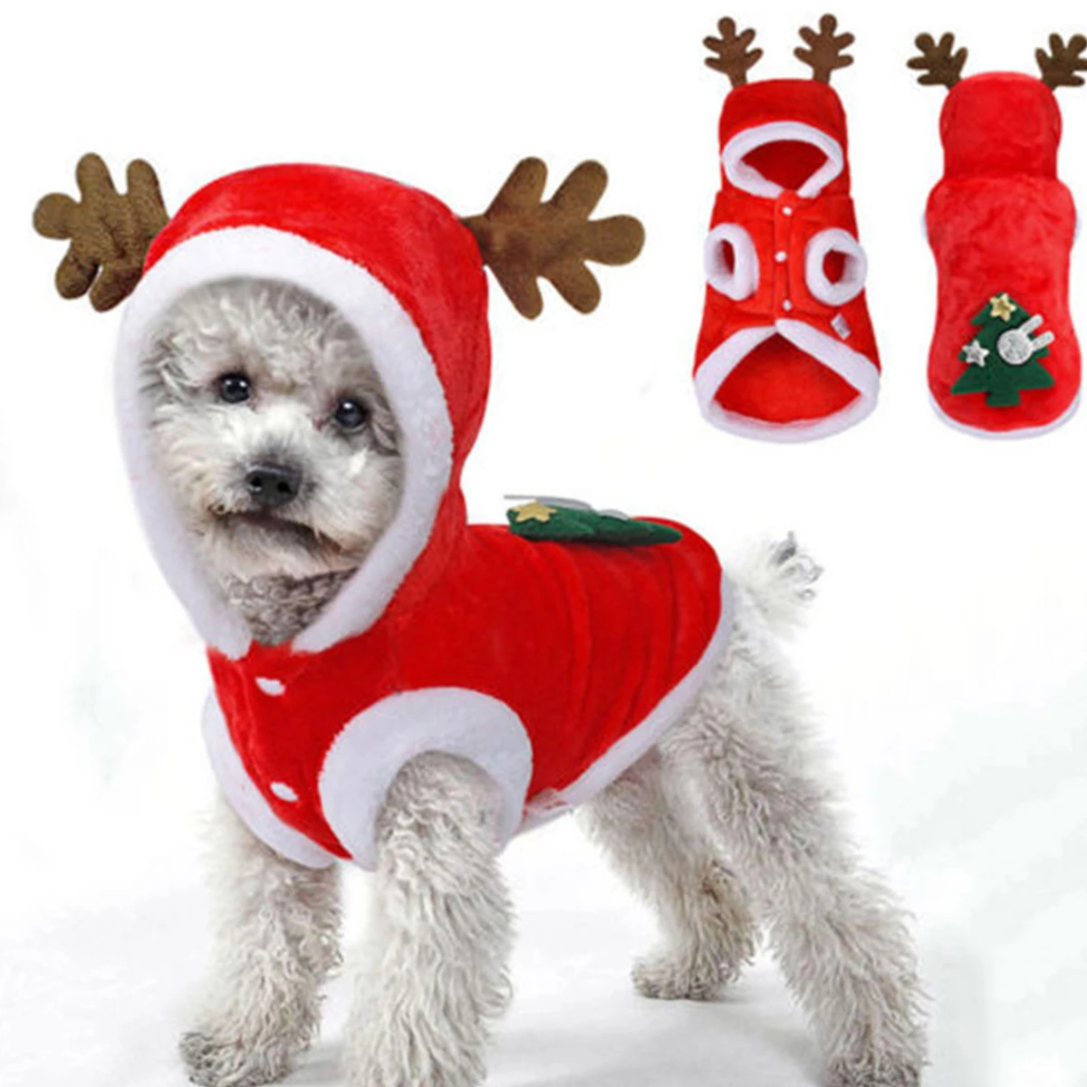 

Pet Elk Suit Has Christmas Costumes Cute Knitwear Dog Clothes Clothing Jumpsuit Jacket with Hat