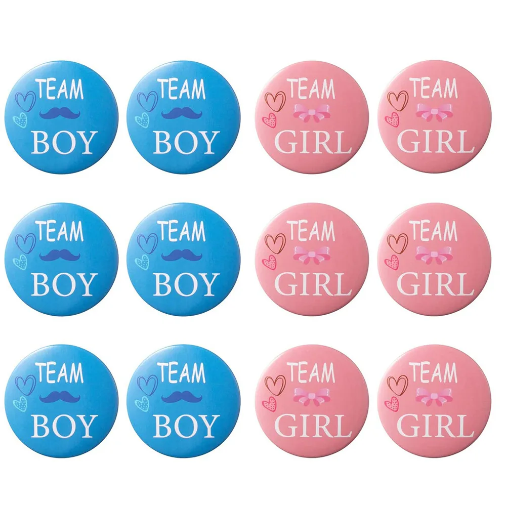 Boy Or Girl Pin On Badges Team Boy Team Girl Bowtie Mustache Brooch Baby Birthday Party Baby Shower Decor Gender Reveal