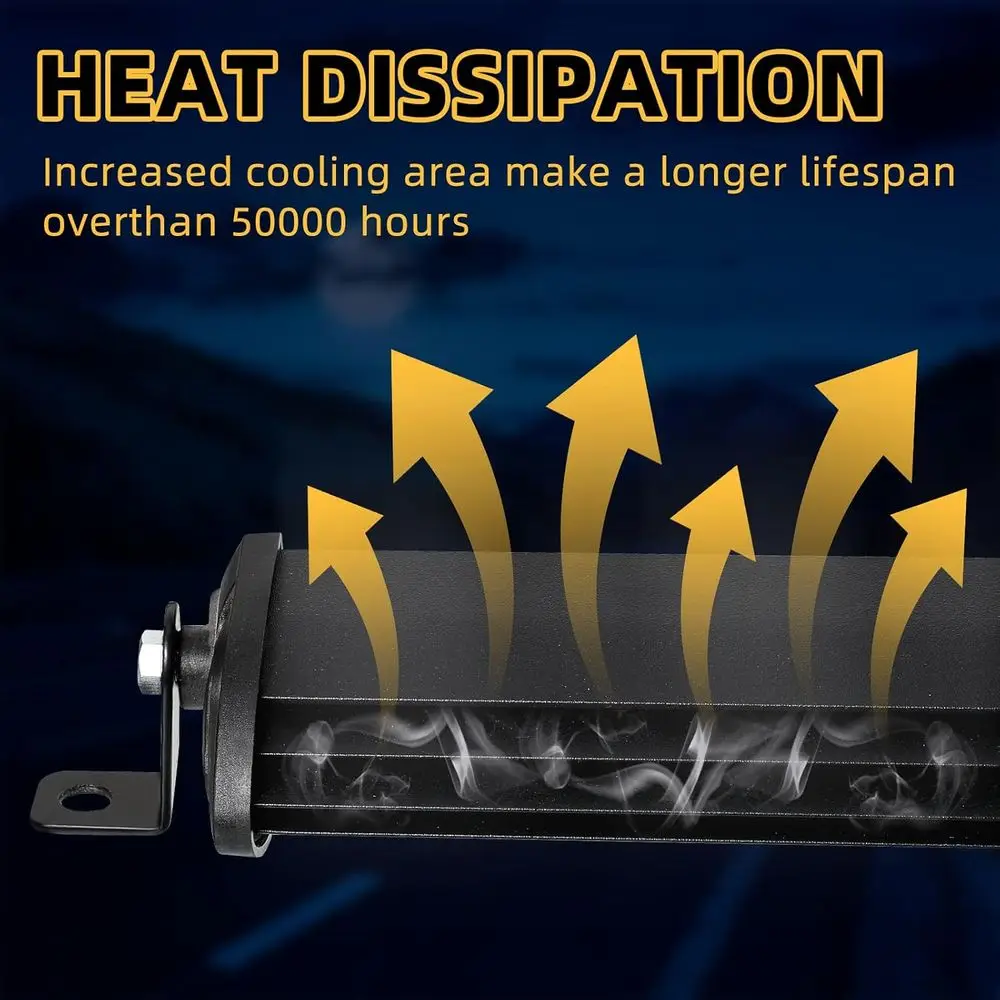 Fascio combinato barra LED sottile da 14 pollici e 6 pezzi, 36 W, 3600 LM, impermeabile IP67, per ATV, UTV, camion, barche, luci fuoristrada 12 V-24 V