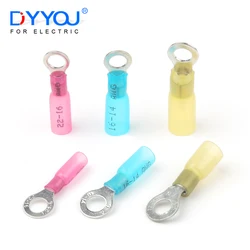 25PCS RV Insulated Heat Shrink Crimp Terminals Ring Waterproof Electrical Wire Cable Connectors Circular Cold Pressed Terminal