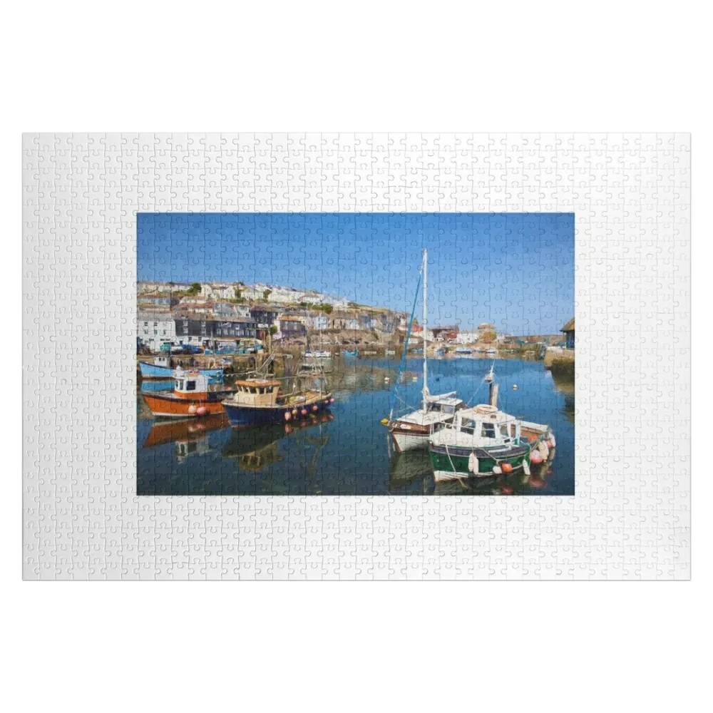 

Mevagissey Cornwall England Boats in Harbour Jigsaw Puzzle Wooden Boxes Woodens For Adults With Photo Puzzle