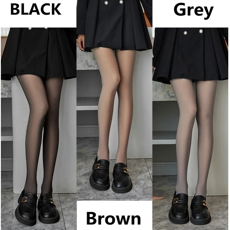 جوارب نسائية سوداء 100 جرام ناعمة ودافئة عالية الخصر طماق بلون الخريف والشتاء جوارب طويلة سوداء عالية المرونة