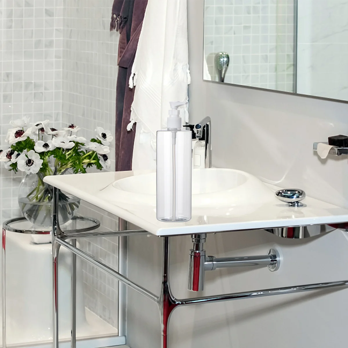 

3Pcs Transparent Plastic Bottles Large Capacity Easy Dispense Liquid Storage Pump Bottles for Shampoo Lotion Hand Washing