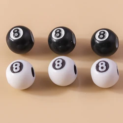 50pcs Resin 3D Black No 8 Billiard Charms Beads for Necklace Mini Ball Pendant Diy Bar Table Decor Sports Game Jewelry Making