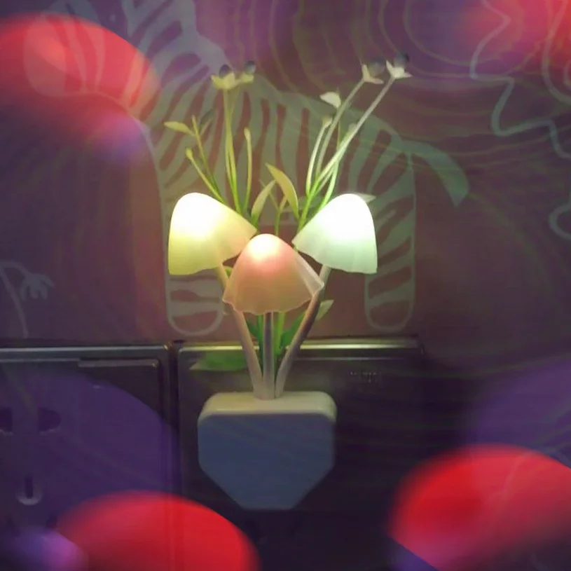 

Light Controlled Colorful Lotus Leaf Water Grass Mushroom Night Light Led Creative Children S Bedroom Nightlight 3d Light